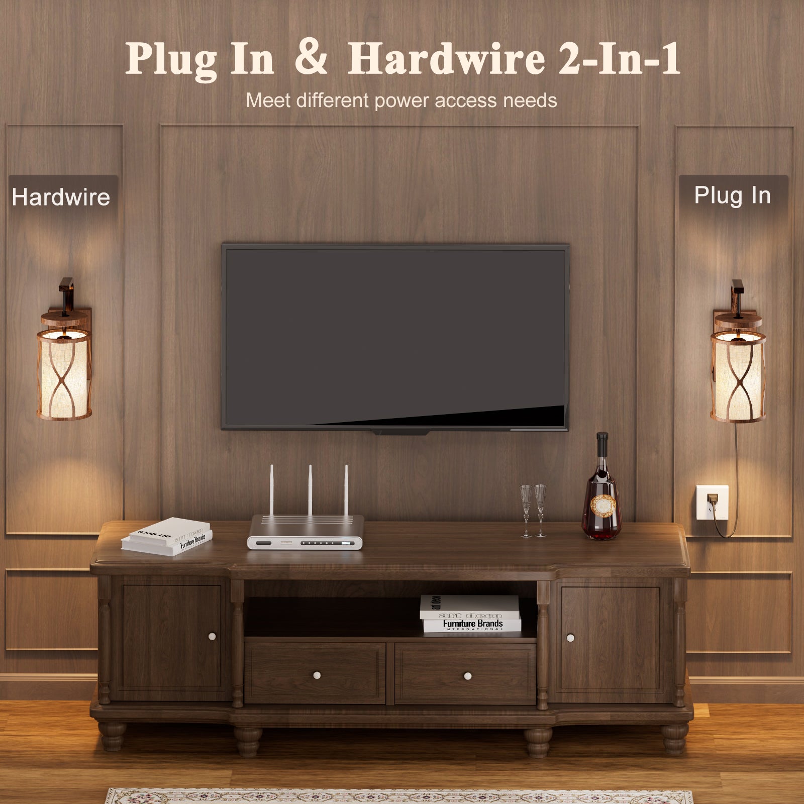 N10-1 Farmhouse Wall Sconce 3 Way Dimmable LED Light for Living Room