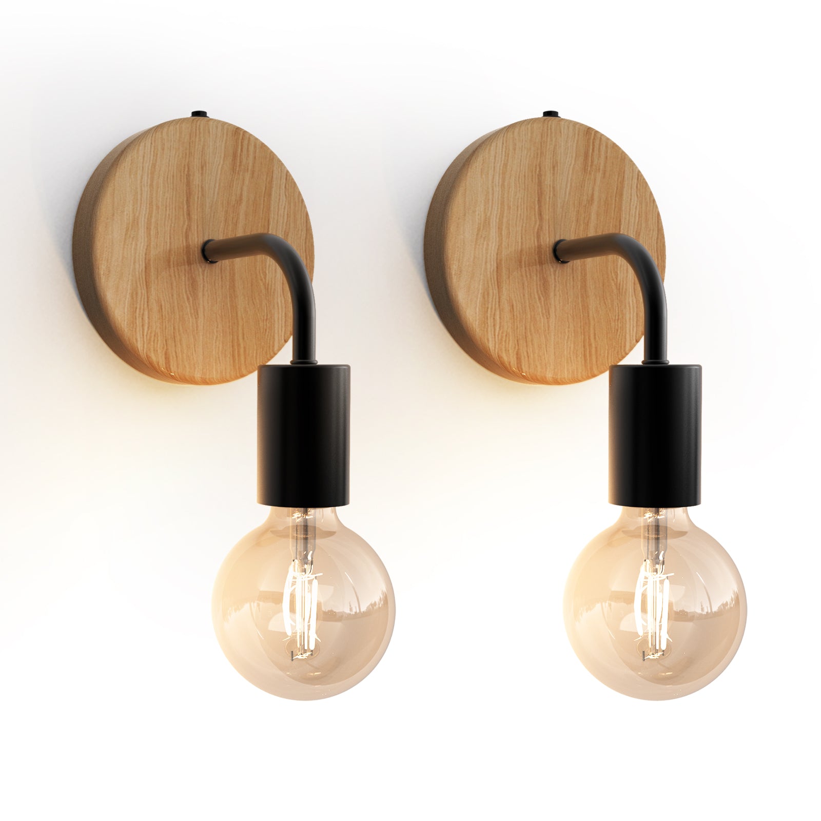 N07 Pair Living Room Wall Sconce Lights Natural Style AA Battery Operated