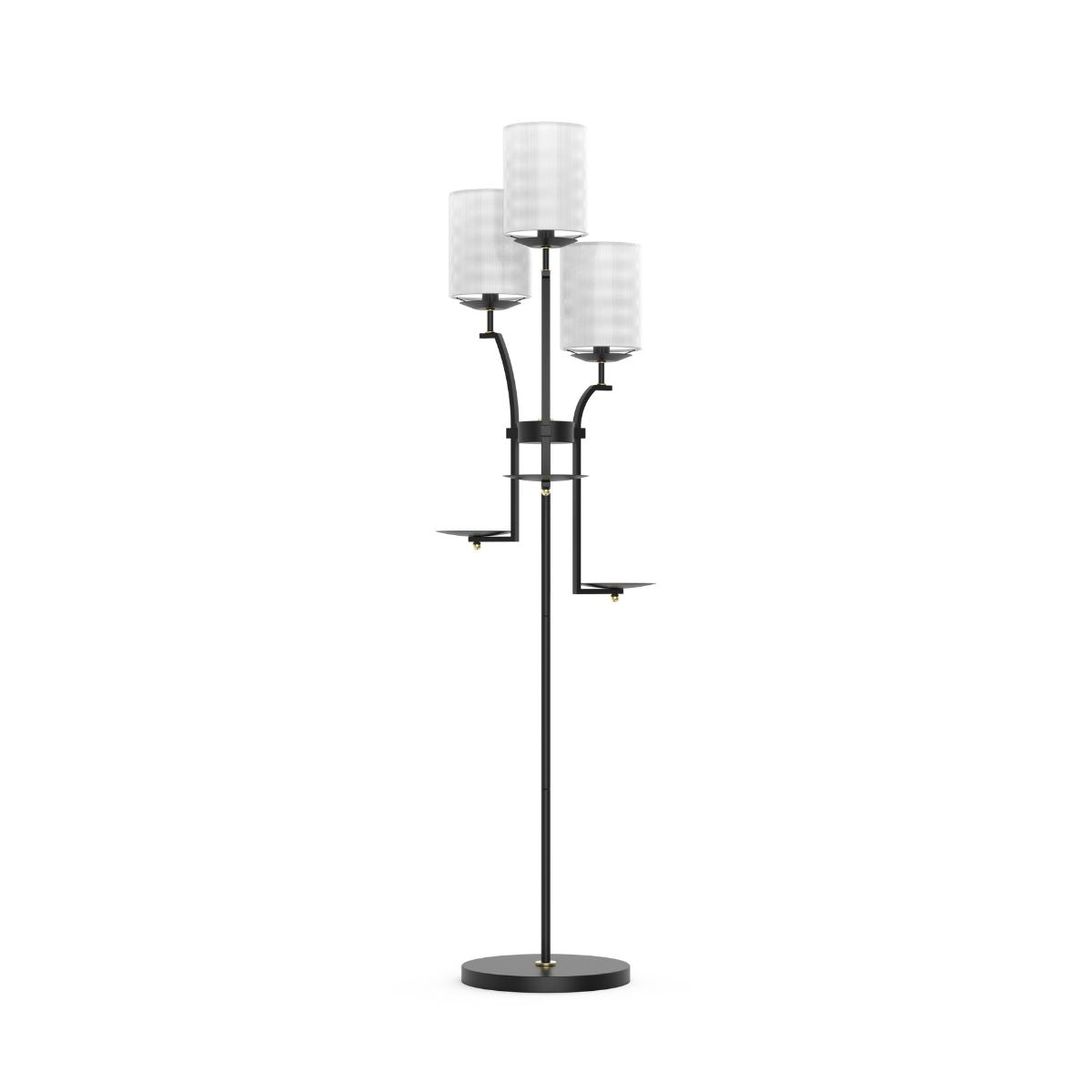C07-5 Modern Standing Lamp 3-Light Floor Lamp with Shelves for All Home Styles