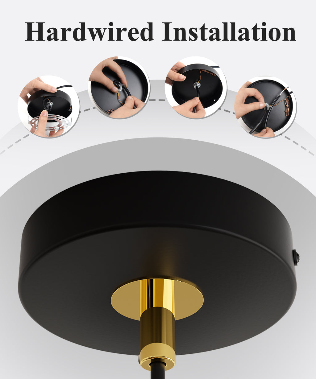 Modern Glass Pendant Light Smoked Grey Glass Shade Adjustable Cord for All Home Styles (1W-3W G9 Bulb Included)