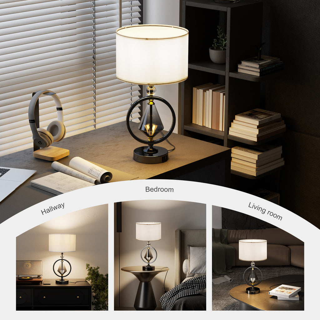 C06-2 Diamond Table Lamp Touch Control 3- Way Dimmable for All Home Styles(Bulb included)