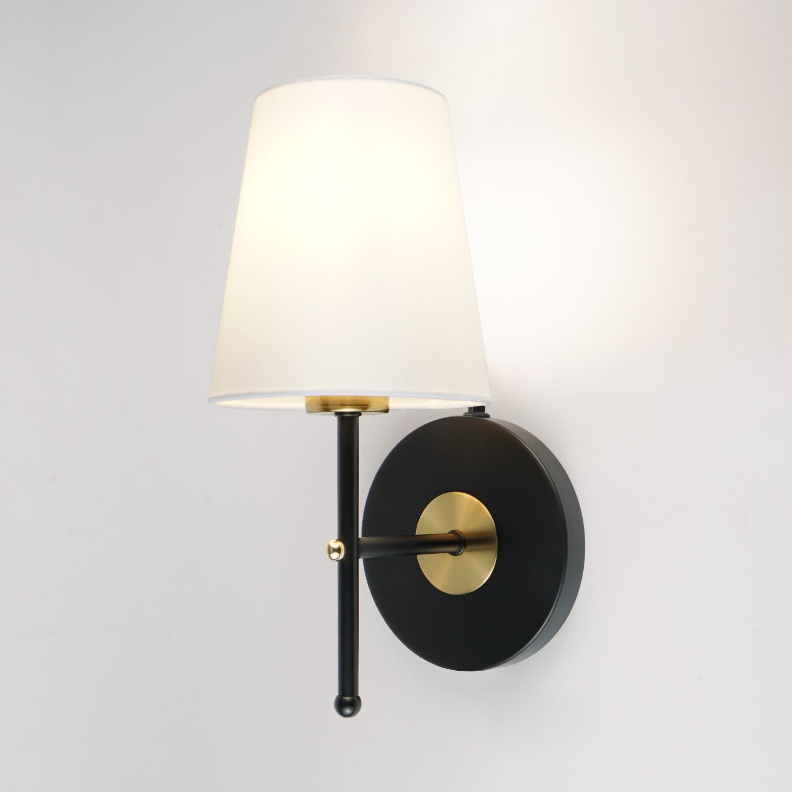 C01 Battery Operated Wall Sconces Lamp with Fabric Shade