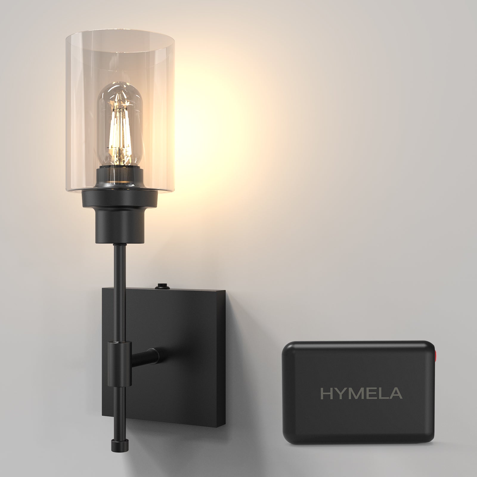 C02 Battery Operated Wall Sconces with Glass Shade for All Home Style（Bulb Included）