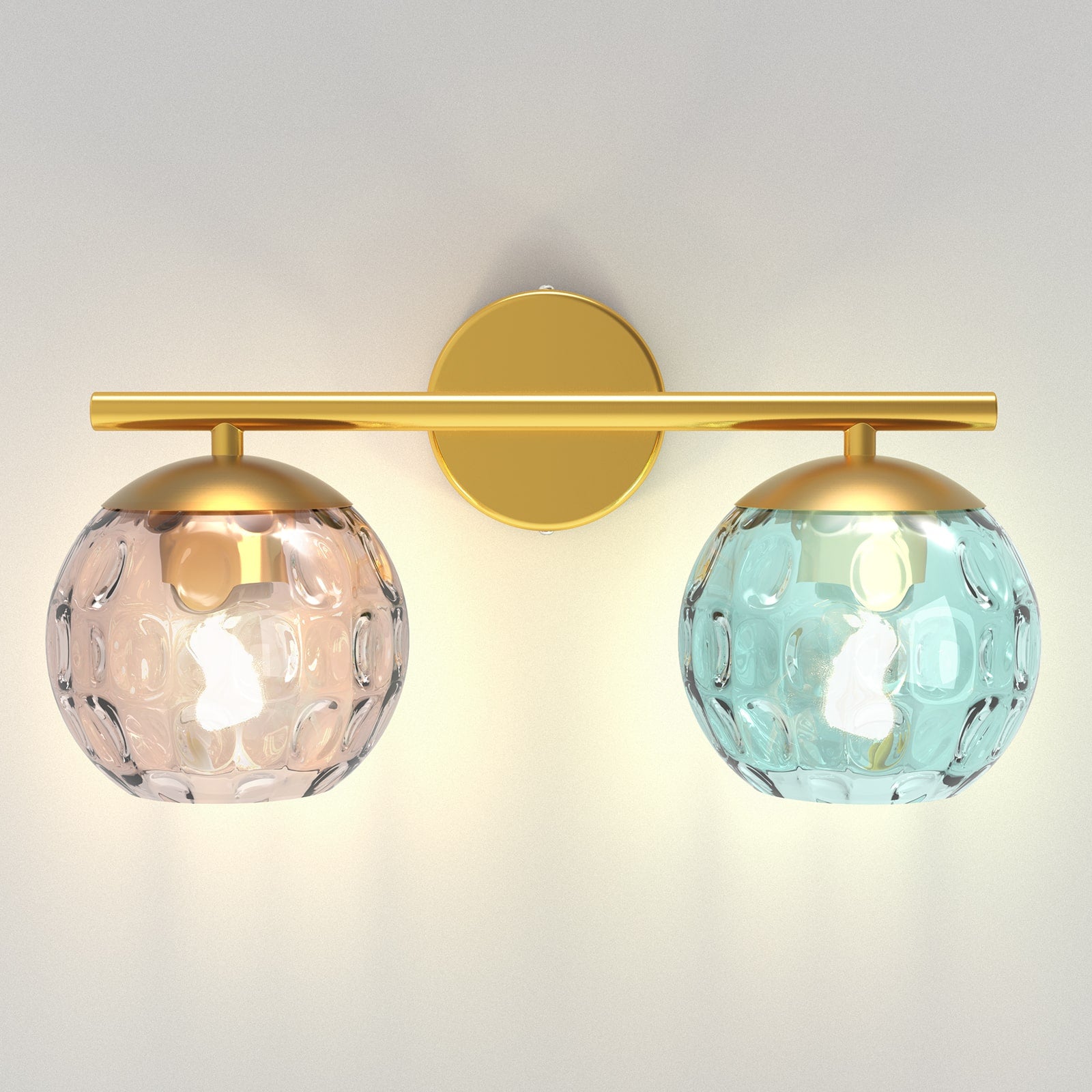 C04 Bathroom Vanity Light with Colorful Glass Shade, Modern Wall Sconce Lighting for Bath, Living Room.