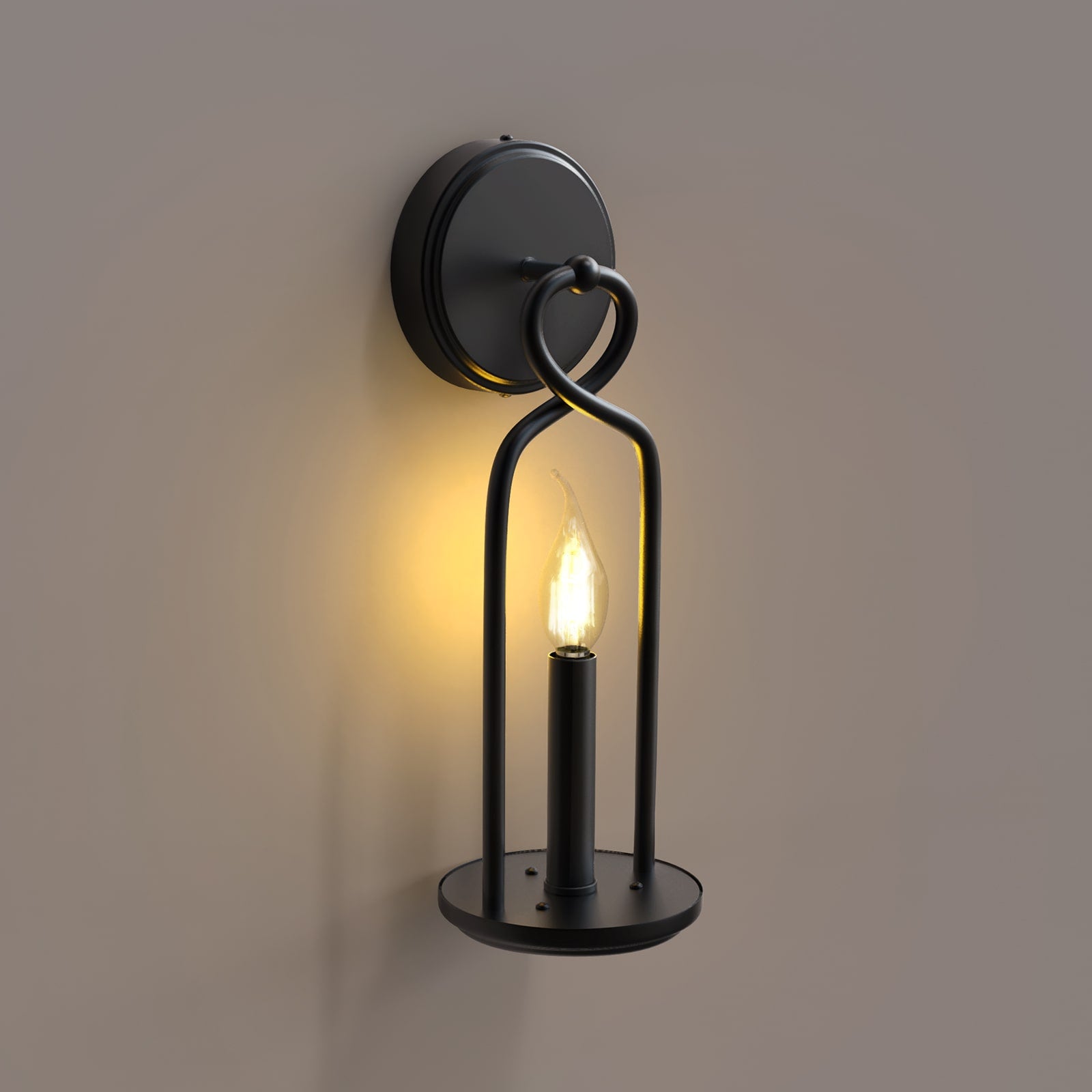V02 Vintage Candlestick Wall Sconce 60W For Bedroom Farmhouse Bedside Table(Bulb Included)