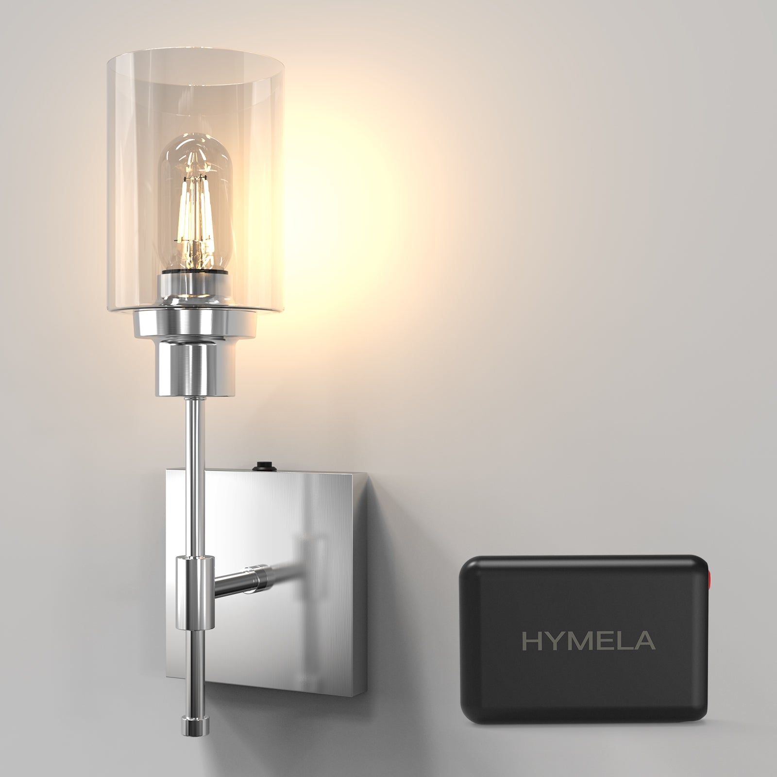 C02 Battery Operated Wall Sconces with Glass Shade for All Home Style（Bulb Included）