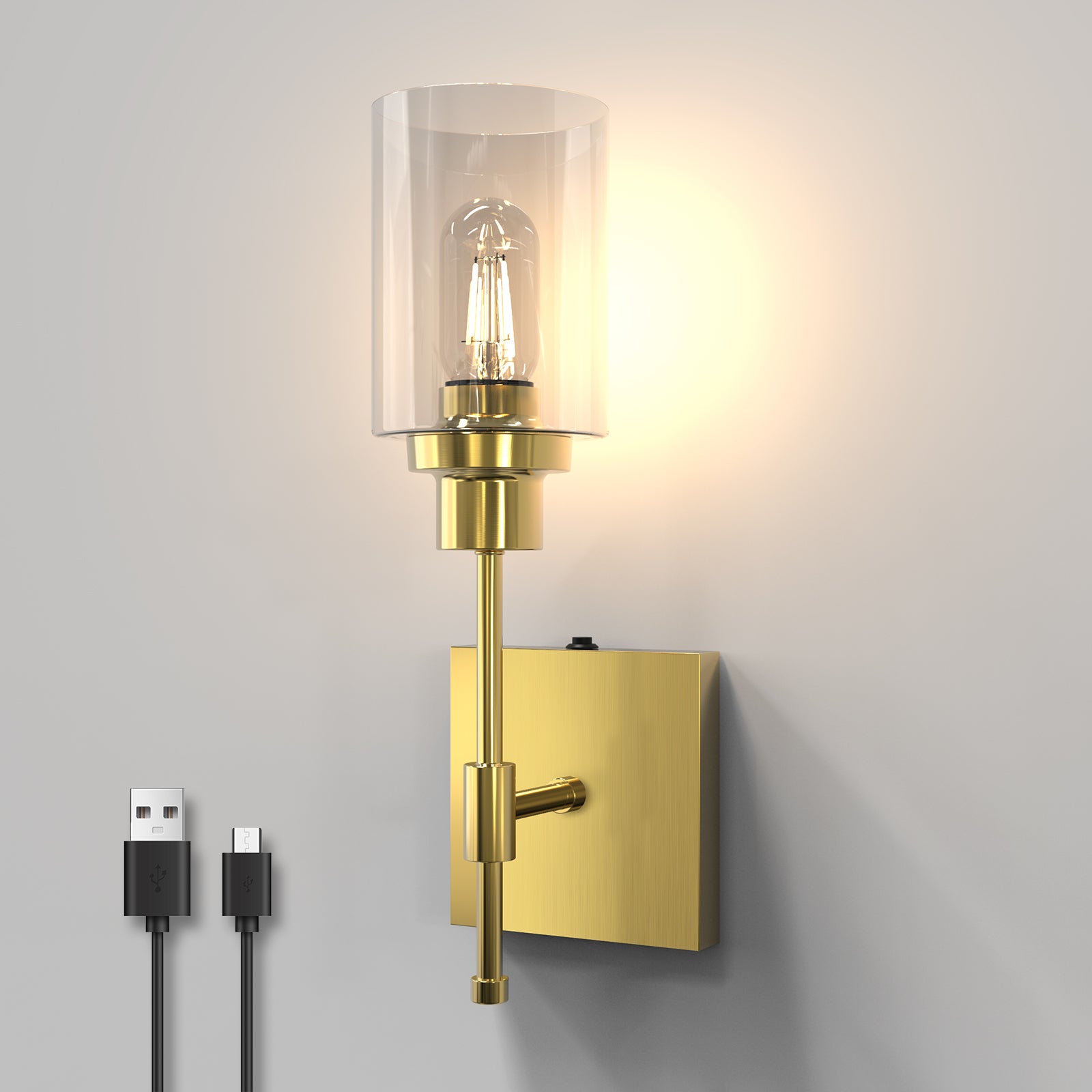 C02 Battery Operated Wall Sconce Modern Light Fixture for Hallway