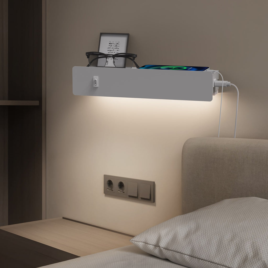 M12 Motion Sensor Night Light Wall Light with Shelf & USB Port for All Home Styles