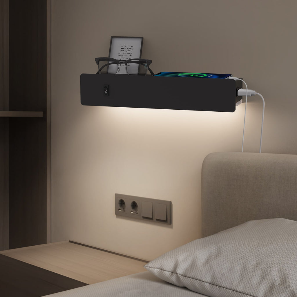 M12 Motion Sensor Night Light Wall Light with Shelf & USB Port for All Home Styles