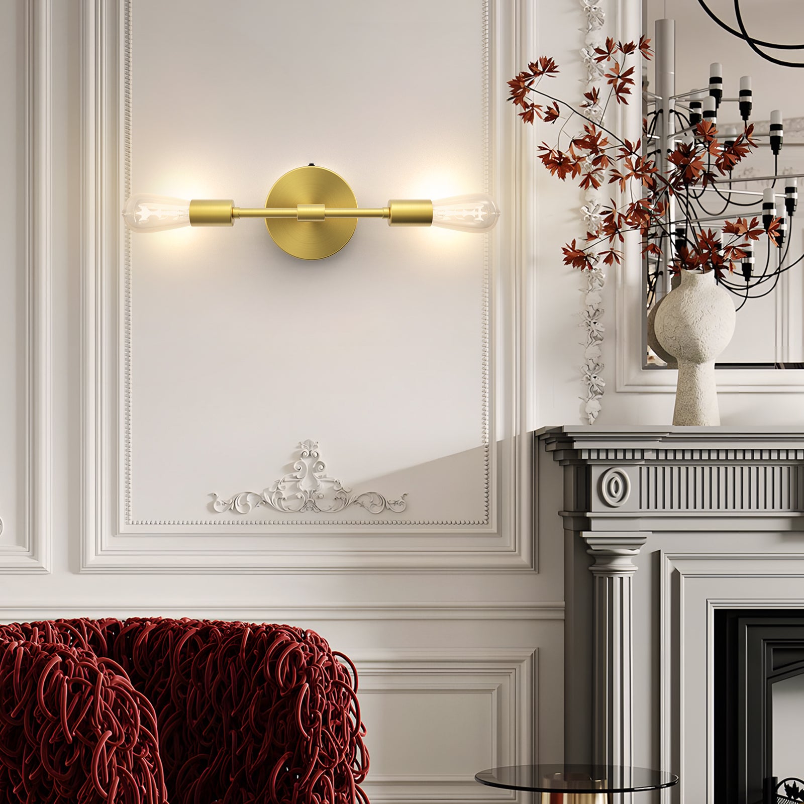 C05 Battery Powered Bathroom Wall Lights with Double Head