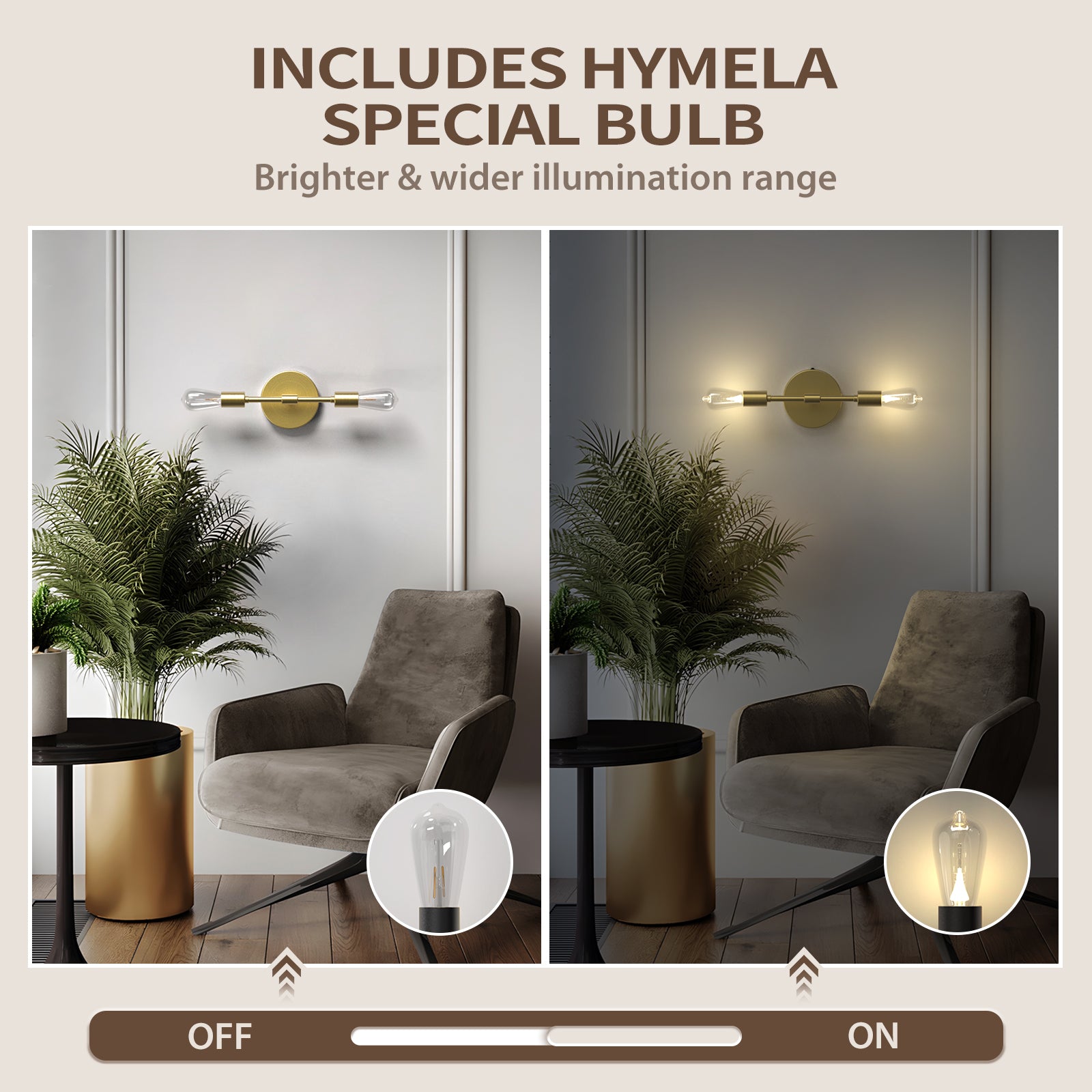 C05 Battery Powered Bathroom Wall Lights with Double Head