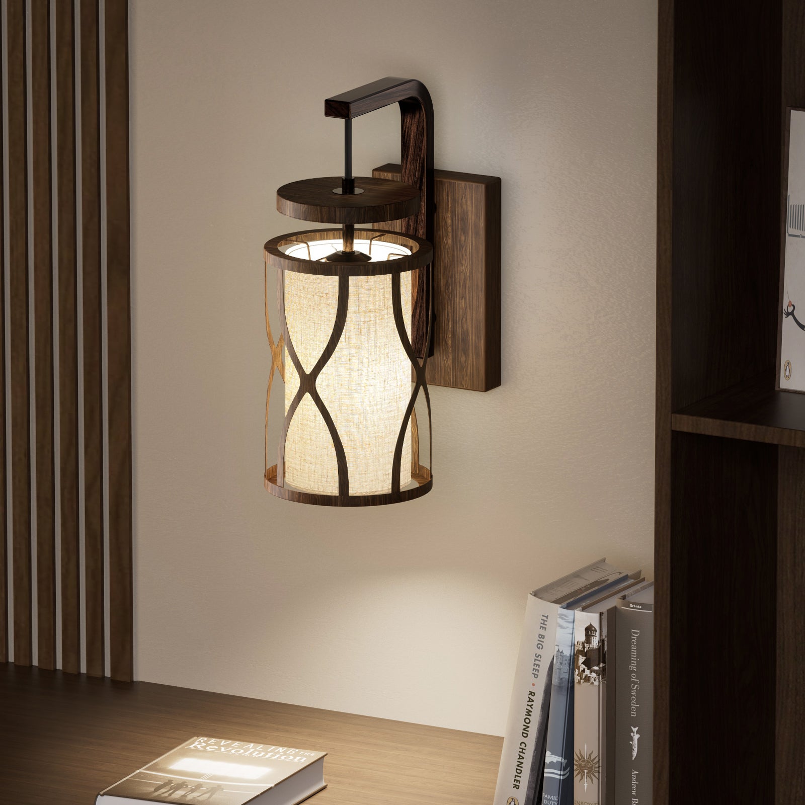 N10-1 Rustic Lantern Wall Sconce Touch Control Dimmable Wall Light Fixture