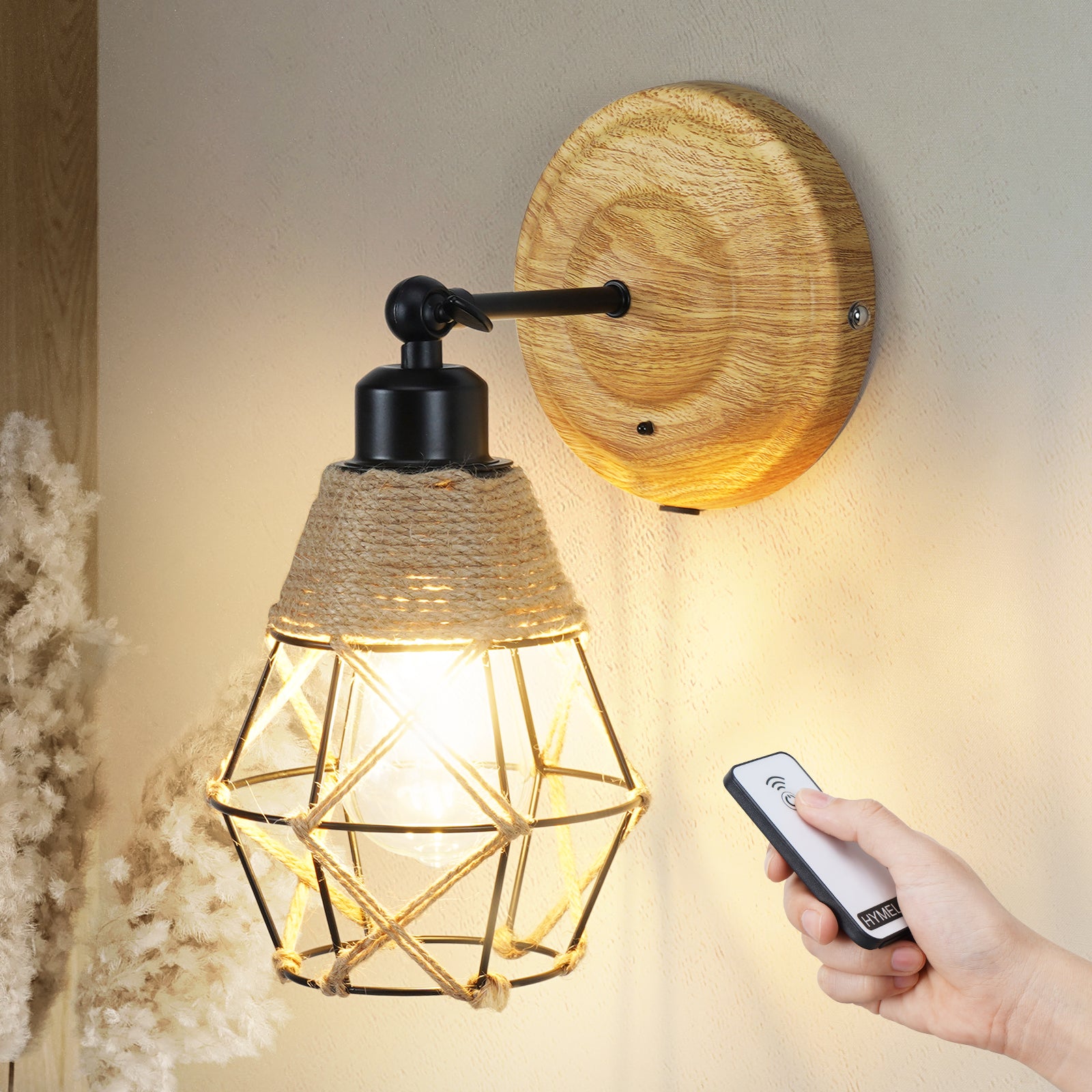 N06 Battery Operated Rustic Wall Sconces with Remote for All Home Styles