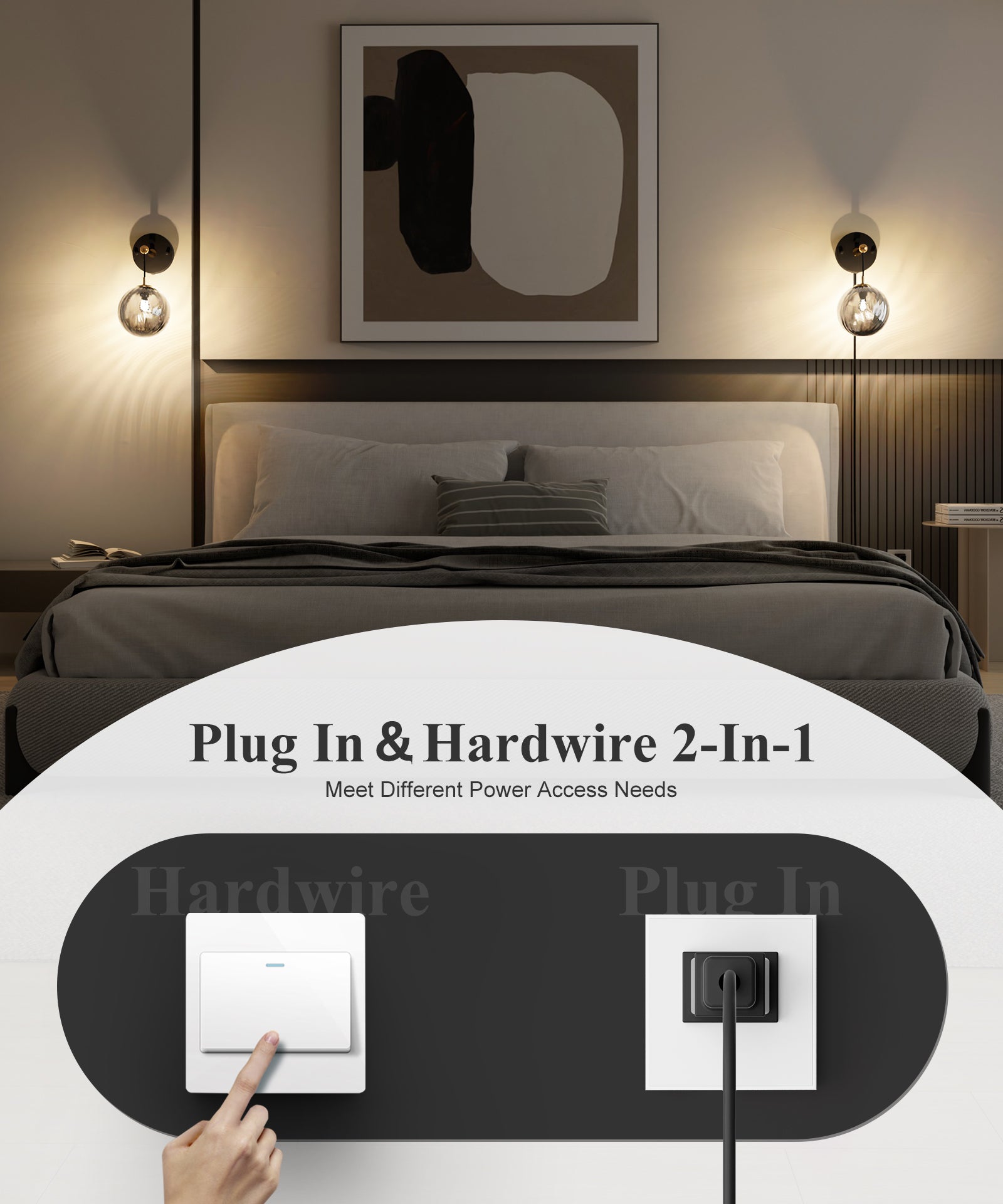 Modern Dimmable Wall Sconce with Smoked Grey Glass Ball Shade for All Home Styles(1W-3W G9 Bulb Included)