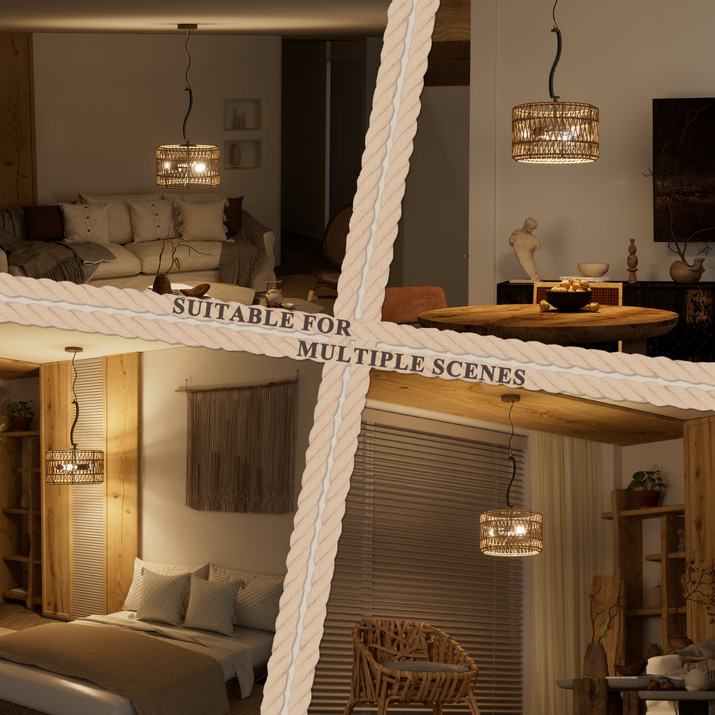 N11-4-2 Adjustable 3-Light Pendant Light Boho Chandelier for All Home Styles