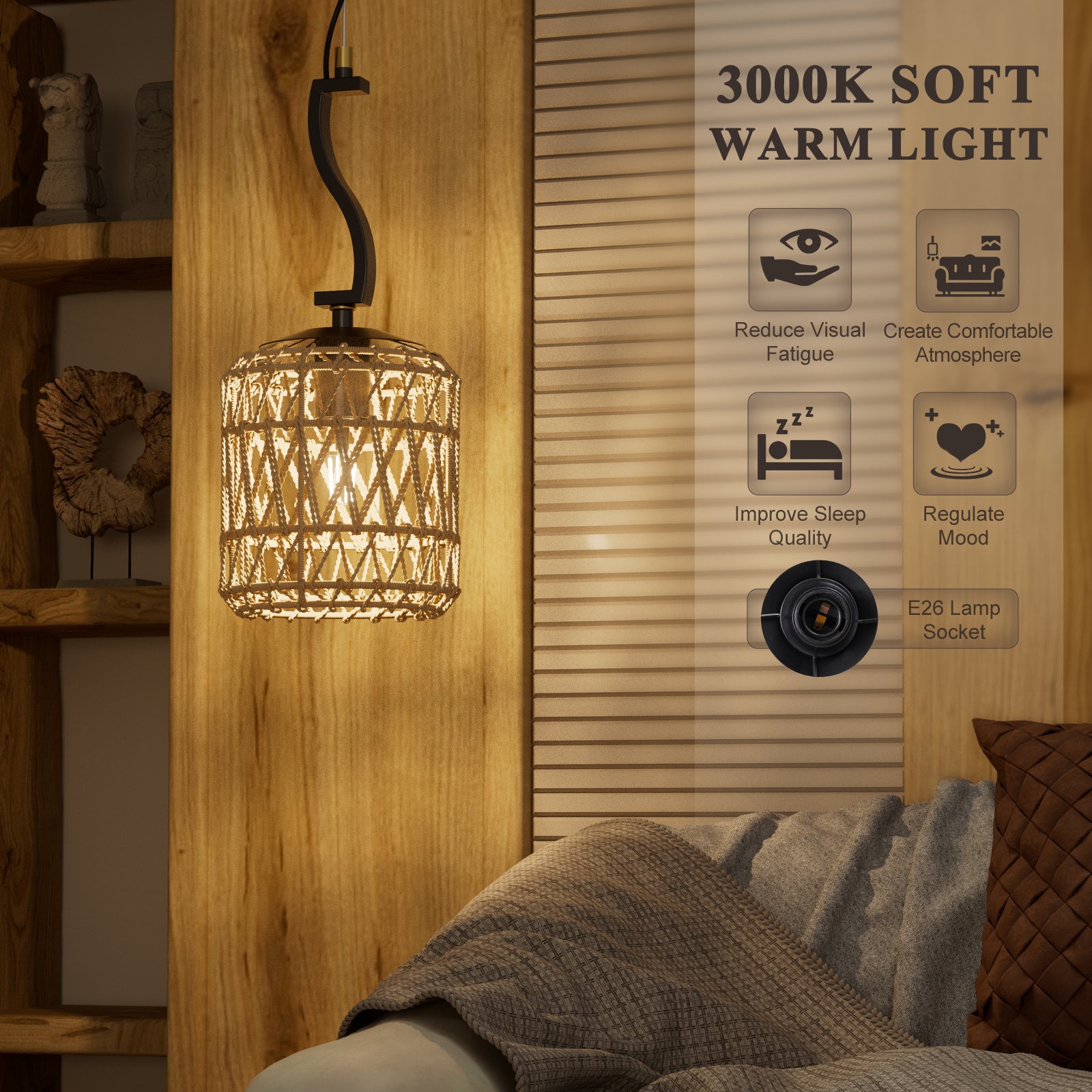 N11-4-1 Adjustable Farmhouse Pendant Light Fixtures for All Home Styles(Bulb Included)