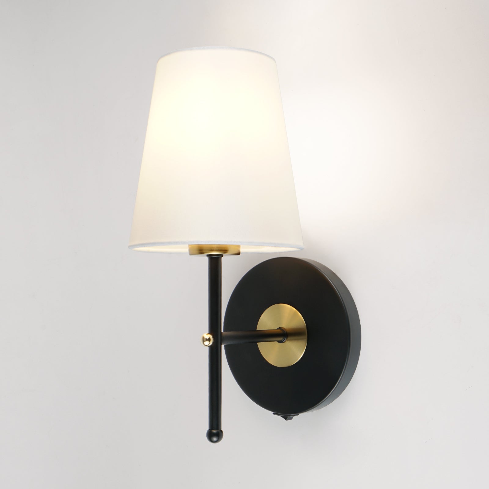 C01  Wireless Hallway Wall Light Fixtures with Fabric Shade Battery Operated