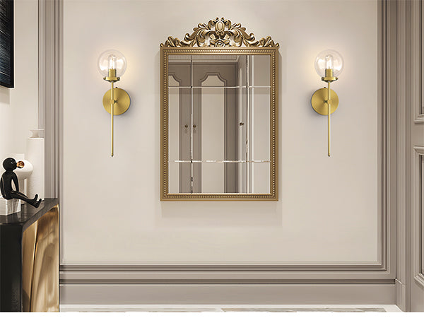 C03 Rechargeable Hallway Wall Sconce Lighting with Glass Lampshade