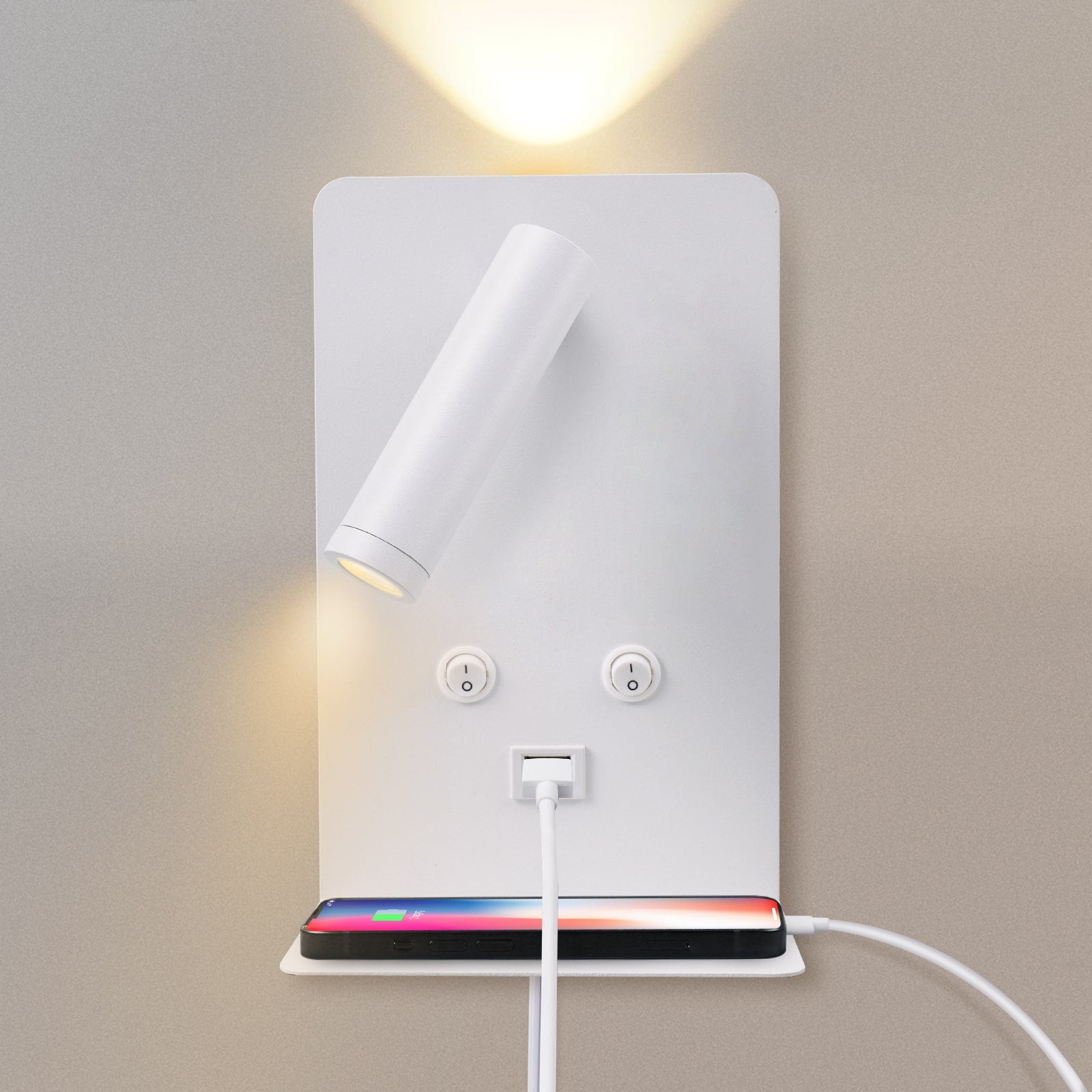 M03 Modern LED Wall Light Bedside Reading Light with USB Port