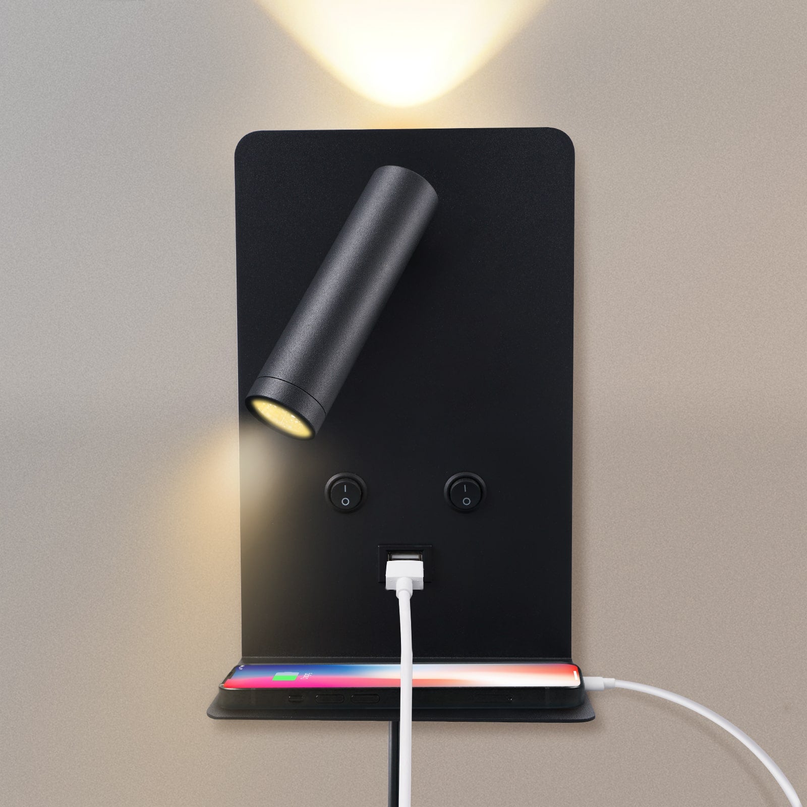 M03 Modern LED Wall Light Bedside Reading Light with USB Port