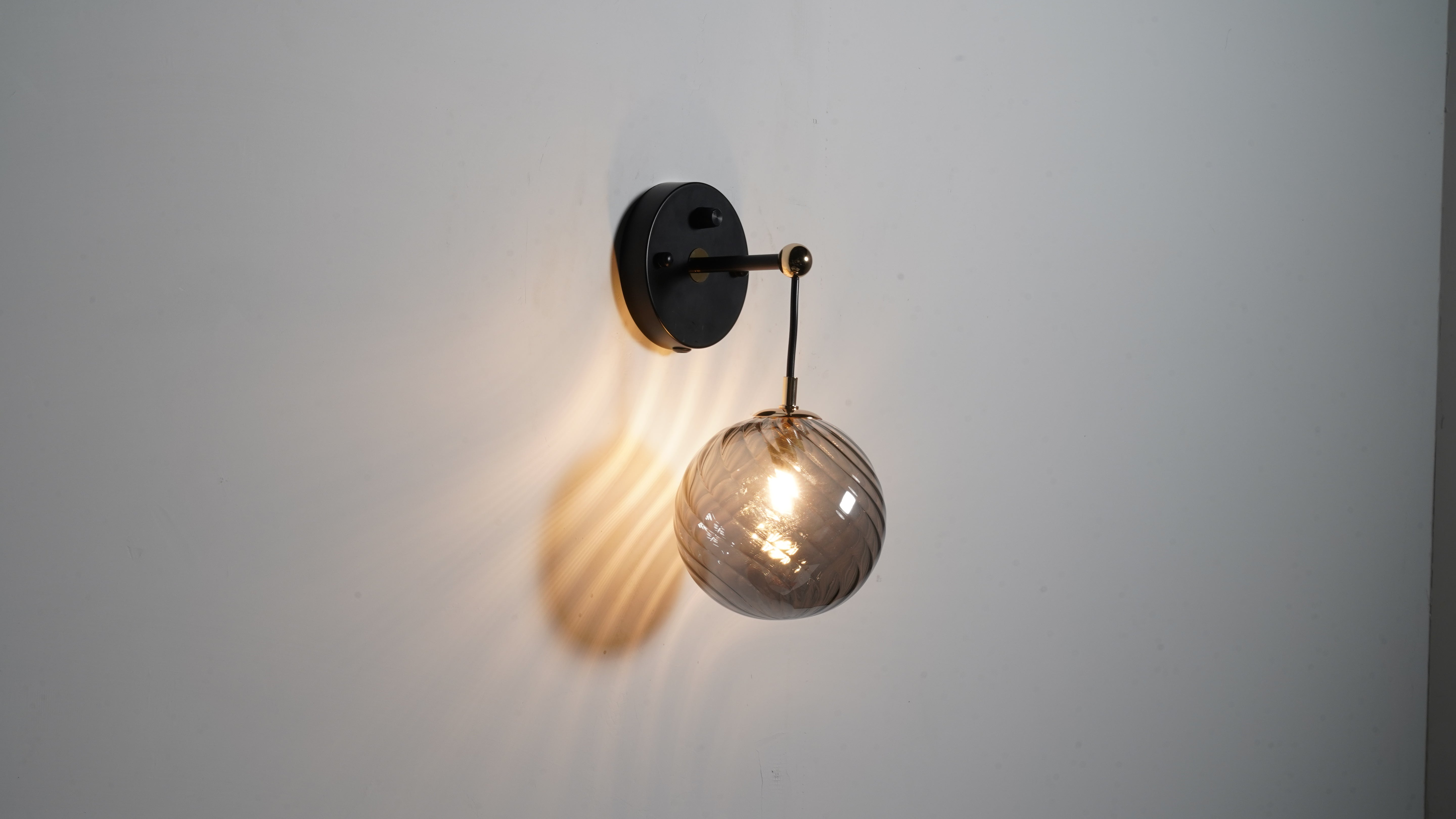 Modern Dimmable Wall Sconce with Smoked Grey Glass Ball Shade for All Home Styles(1W-3W G9 Bulb Included)