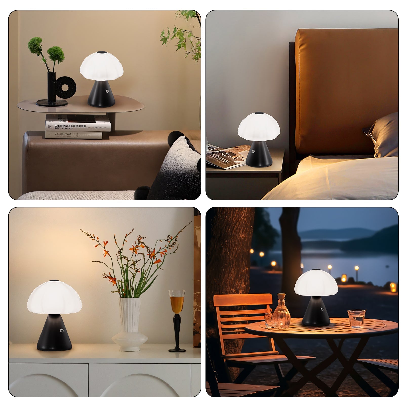 M13 Dimmable Mushroom Lamp for Study Room Rechargeable Table Lamp