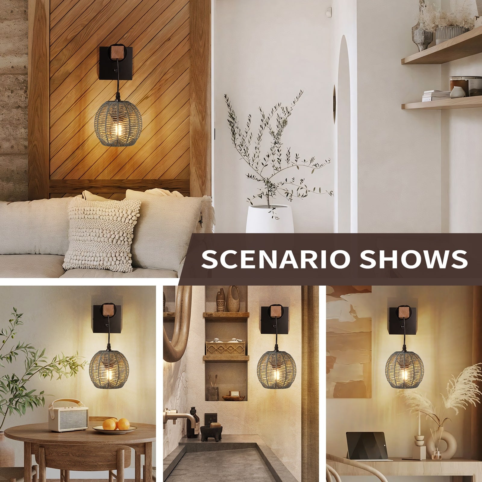 N01  Farmhouse Wall Light with Dimmable Switch Plug in& Hardwired for Outdoor