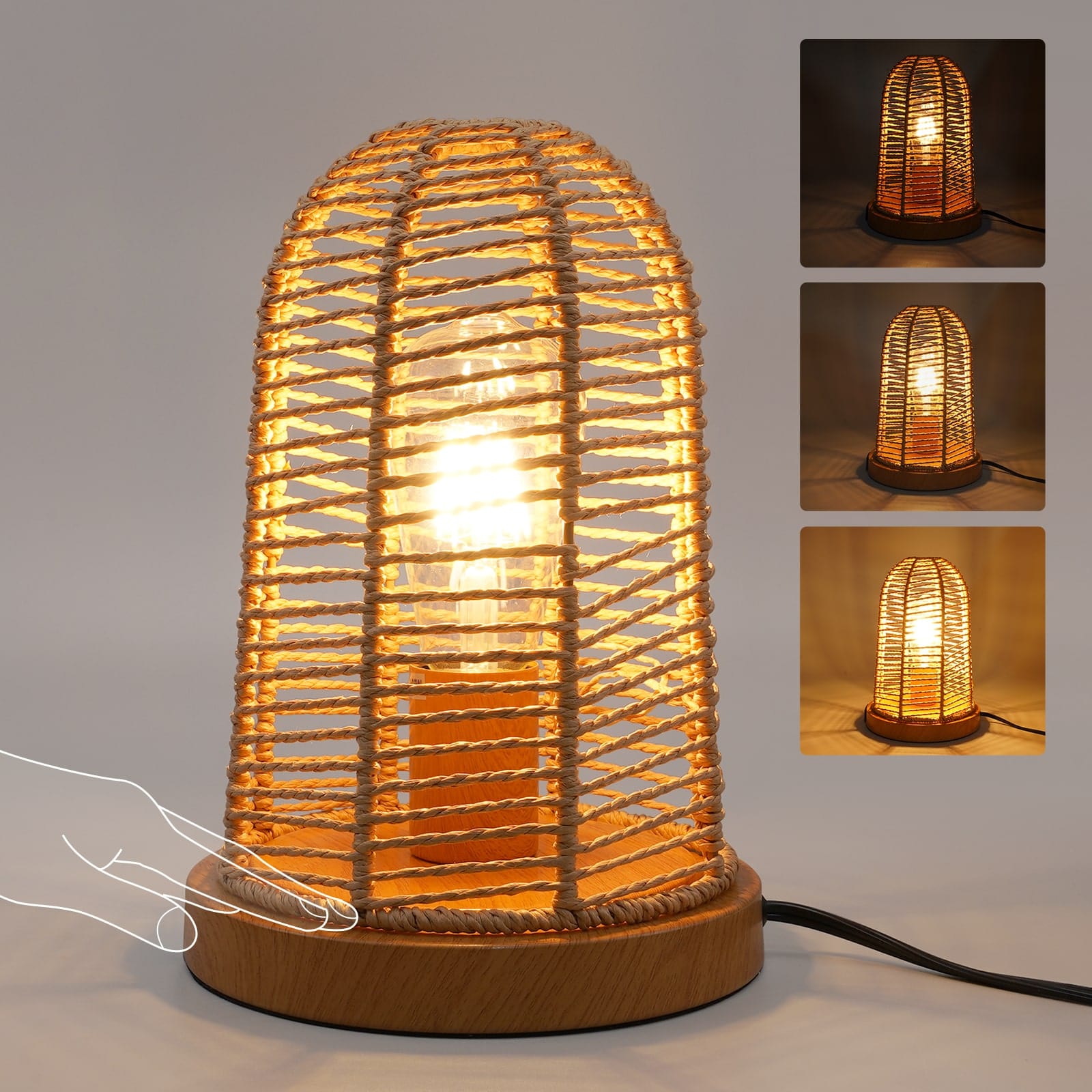 N04 Farmhouse Table Lamp 3-Way Dimmable Ideal for Bedside Lamp