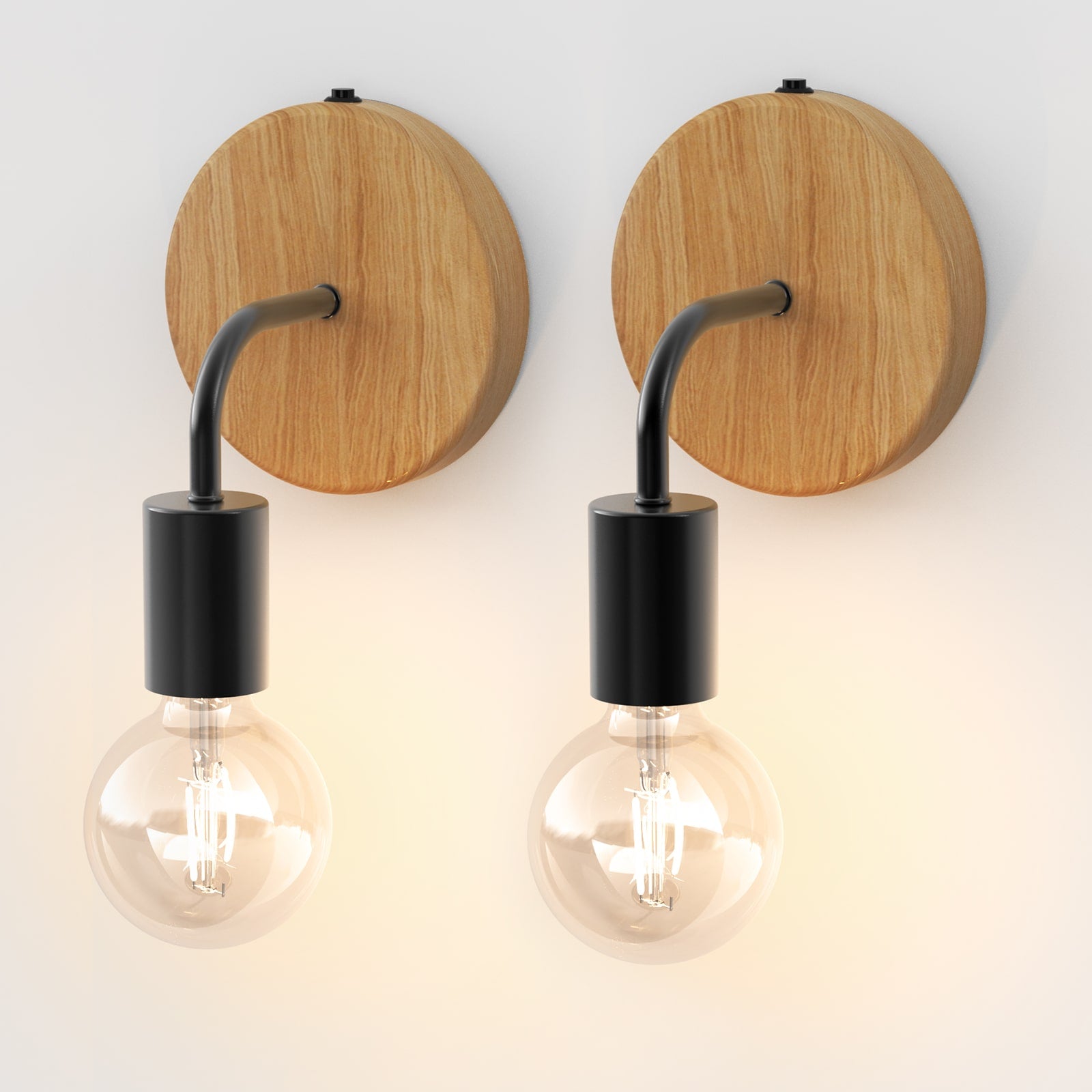 N07 Rustic Wall Sconces Set of 2 AA Battery Powered Wall Light for Dining Room