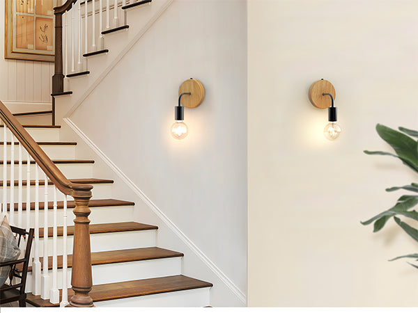 N07 Hallway Wall Light Fixtures Set Of 2 AA Batteries Farmhouse Wall Sconces