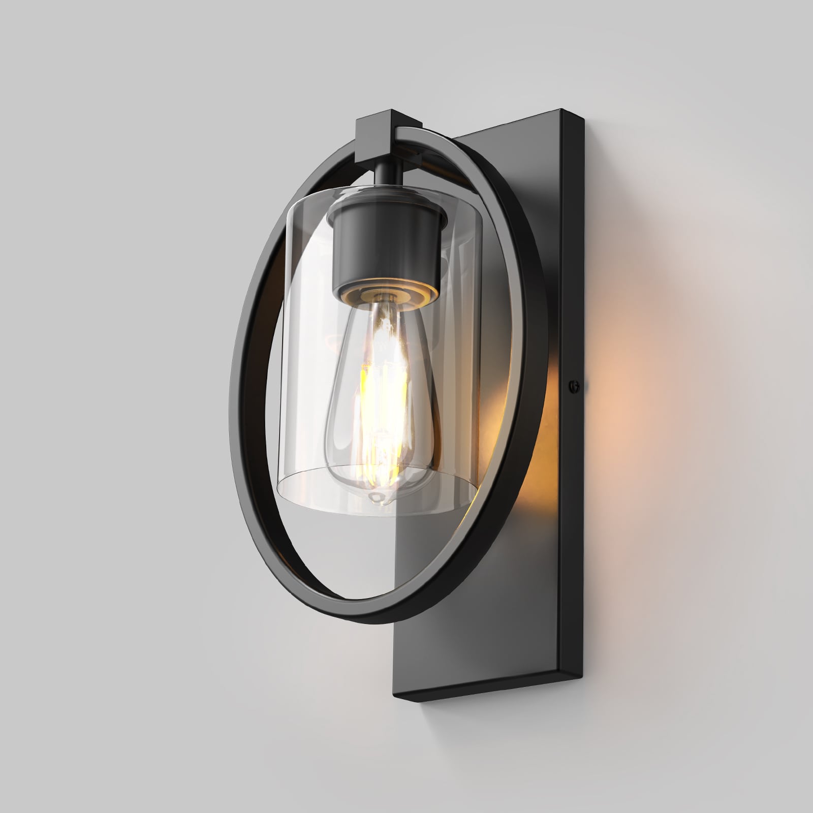 V02 Retro Glass Wall Sconce for Kitchen Hardwired Indoor Wall Light Fixture