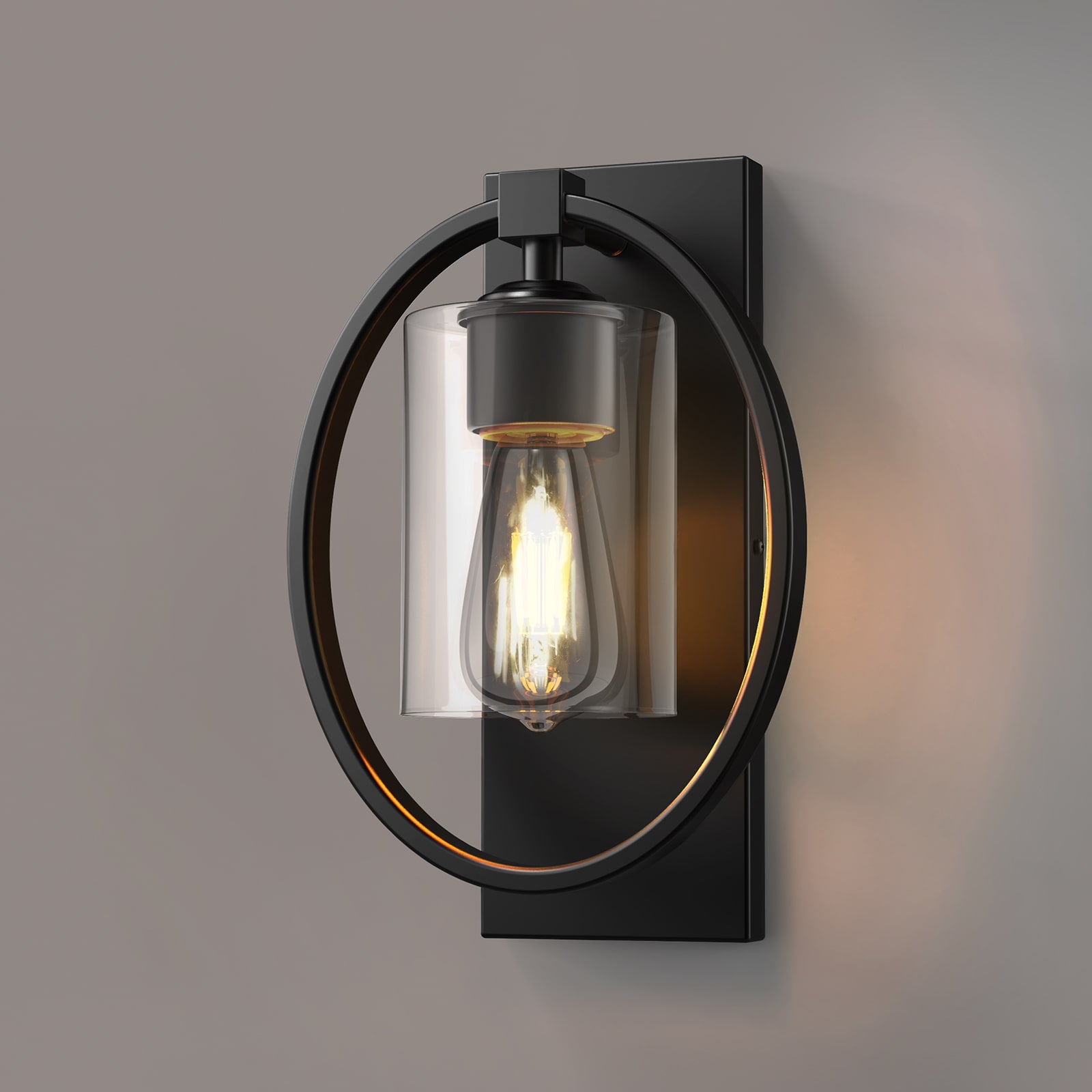 V02 Retro Glass Wall Sconce for Kitchen Hardwired Indoor Wall Light Fixture
