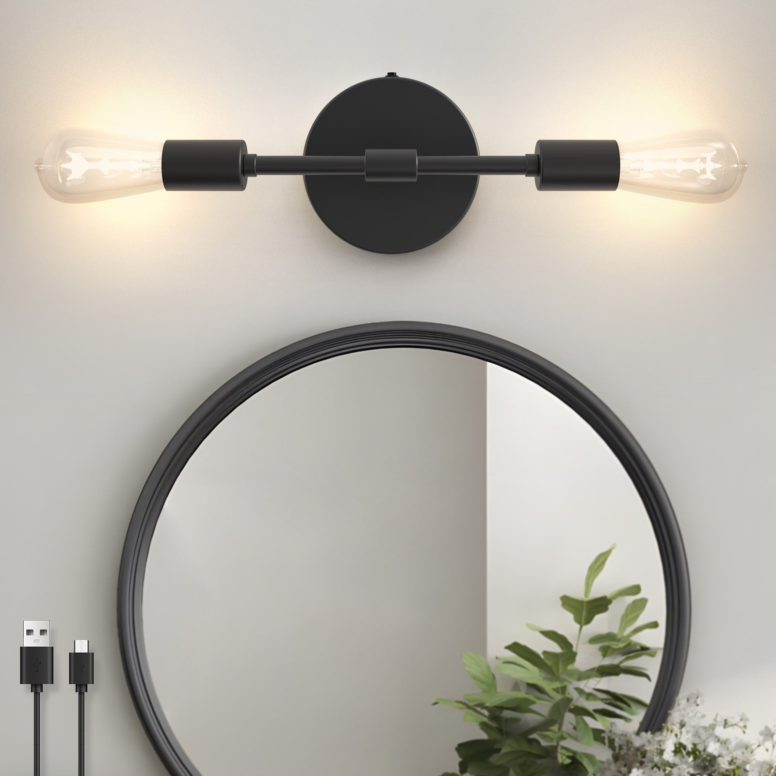 C05 Double Head Wall Lamp LED Light Battery Operated for All Home Styles