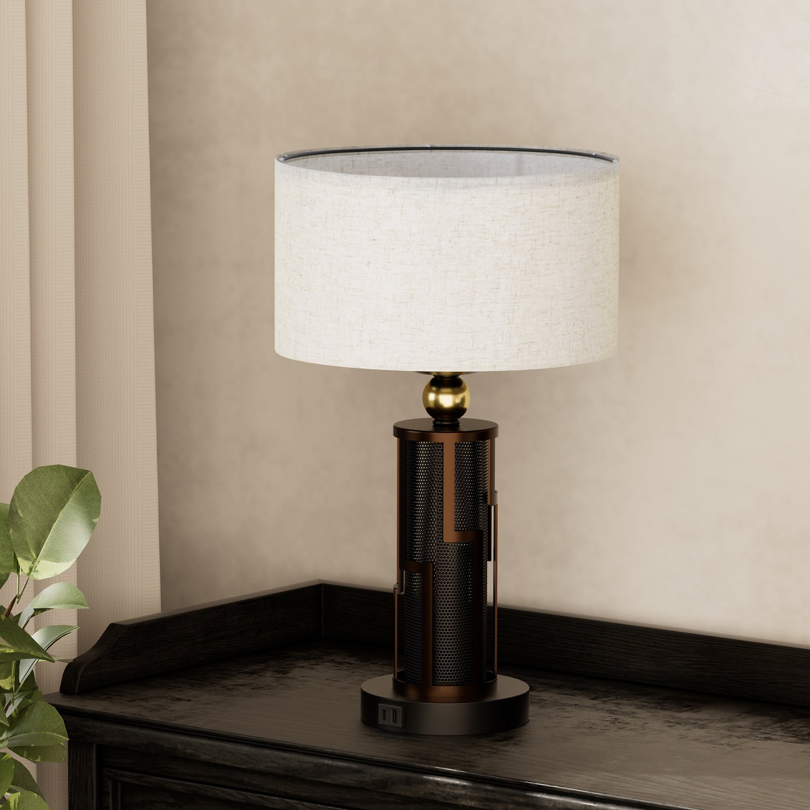 V07-2 Vintage Table Lamp 3 Way Dimmable for All Home Styles（Bulb Included）