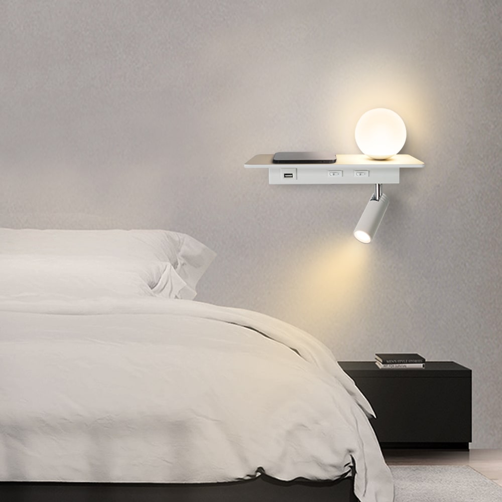2-in-1 Multifunctional Wall Mounted Reading Lamps With Ball Bulb Type